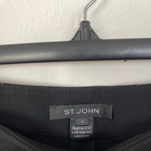 ST. JOHN Black Ankle Zip Trouser Pants (Size 4) - Picture 3 of 9
